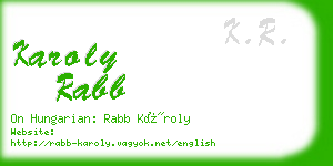 karoly rabb business card